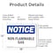 Signmission Non-Flammable Gases OSHA Notice Sign, Aluminum, 18in W x 12in L, 2PK OS-2PACK-NS-A-1218-L-15064 - alternate 4